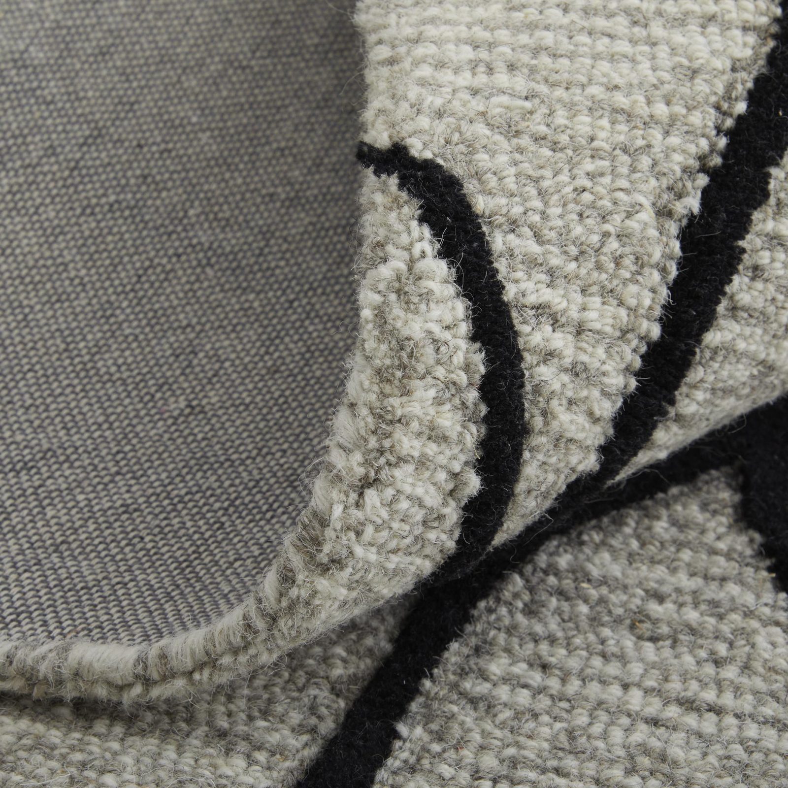 8′ X 11′ Gray And Black Abstract Wool Area Rug