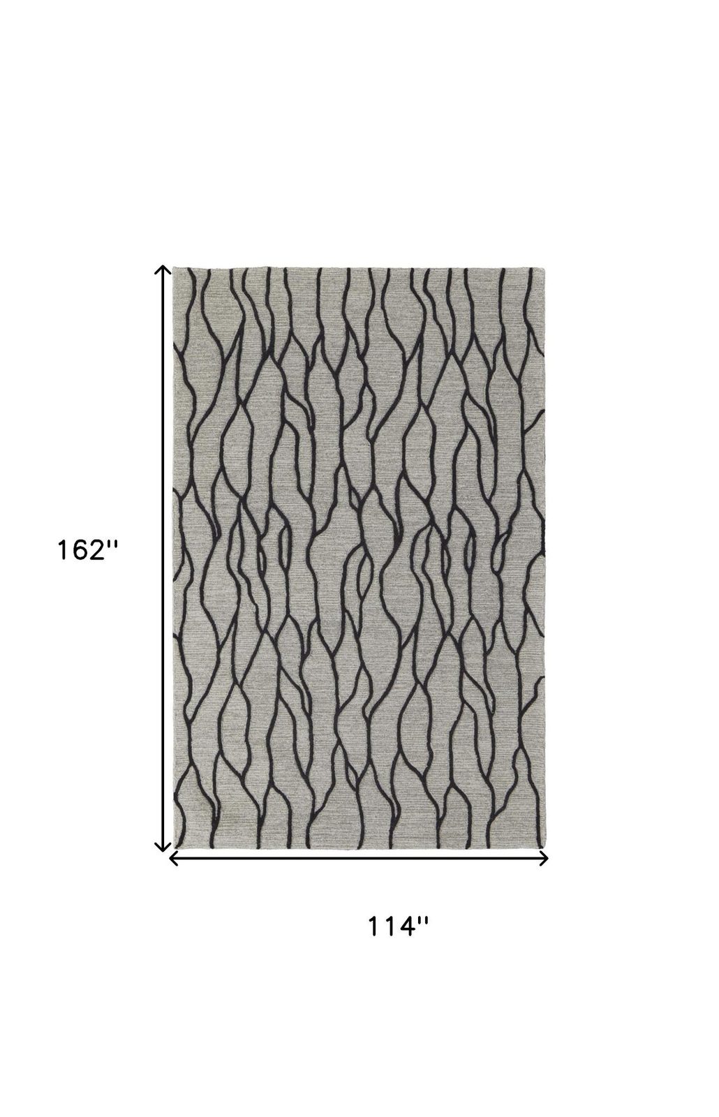 10′ X 13′ Gray And Black Abstract Wool Area Rug