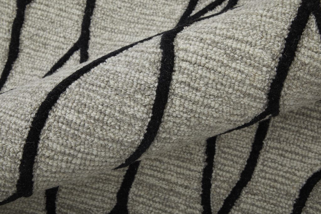 2′ X 3′ Gray And Black Wool Abstract Area Rug