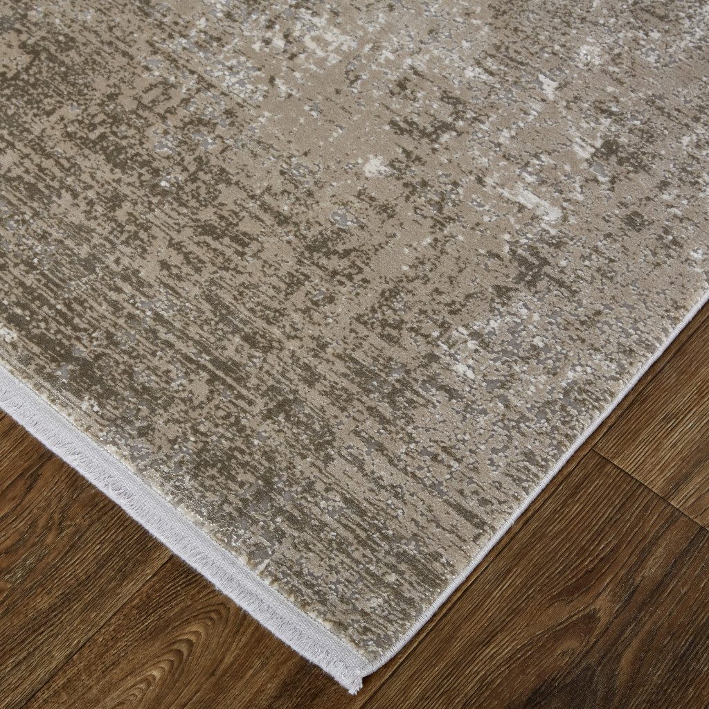 5′ X 8′ Distressed Abstract Area Rug With Fringe