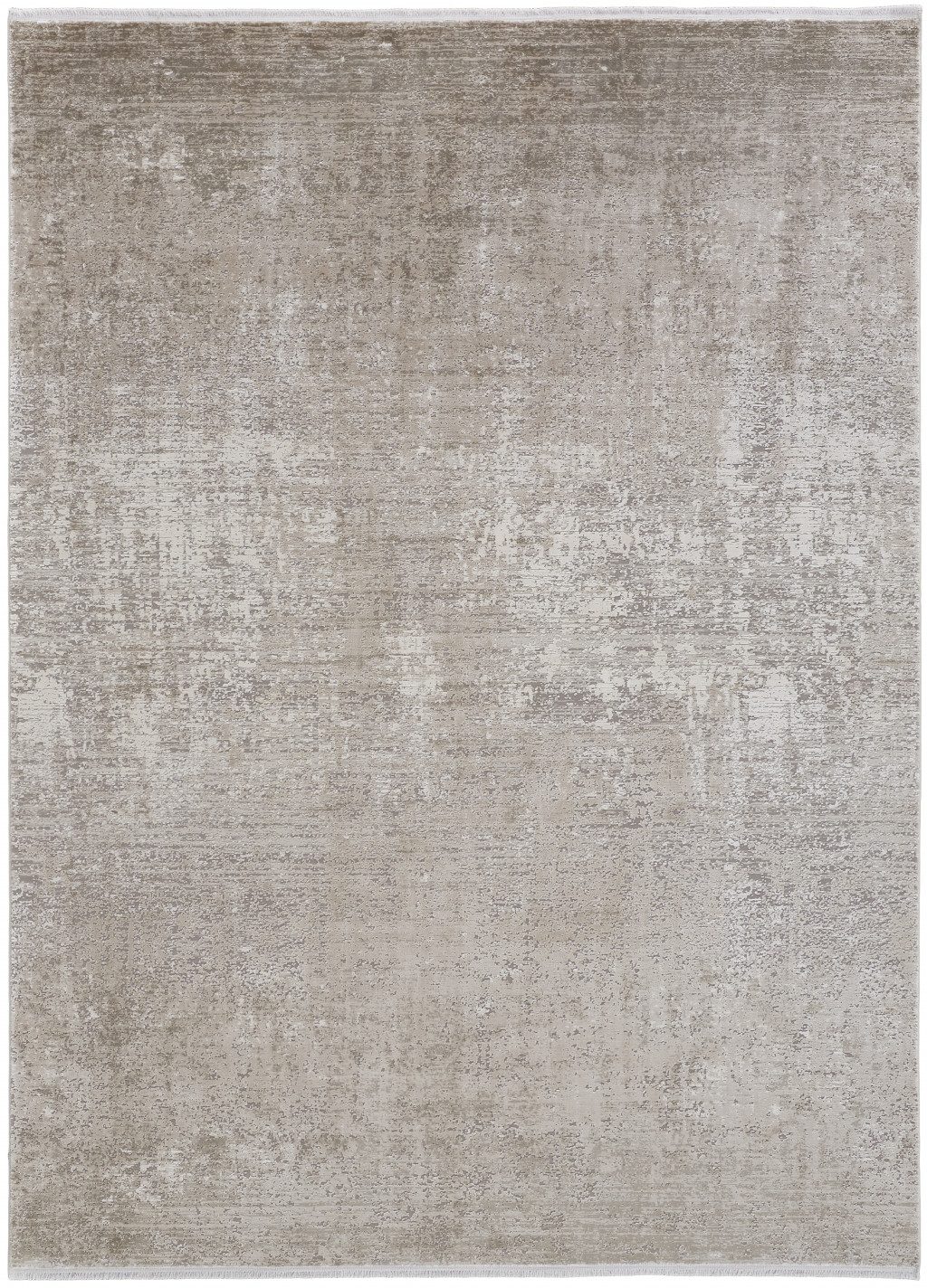 8′ X 11′ Distressed Abstract Area Rug With Fringe