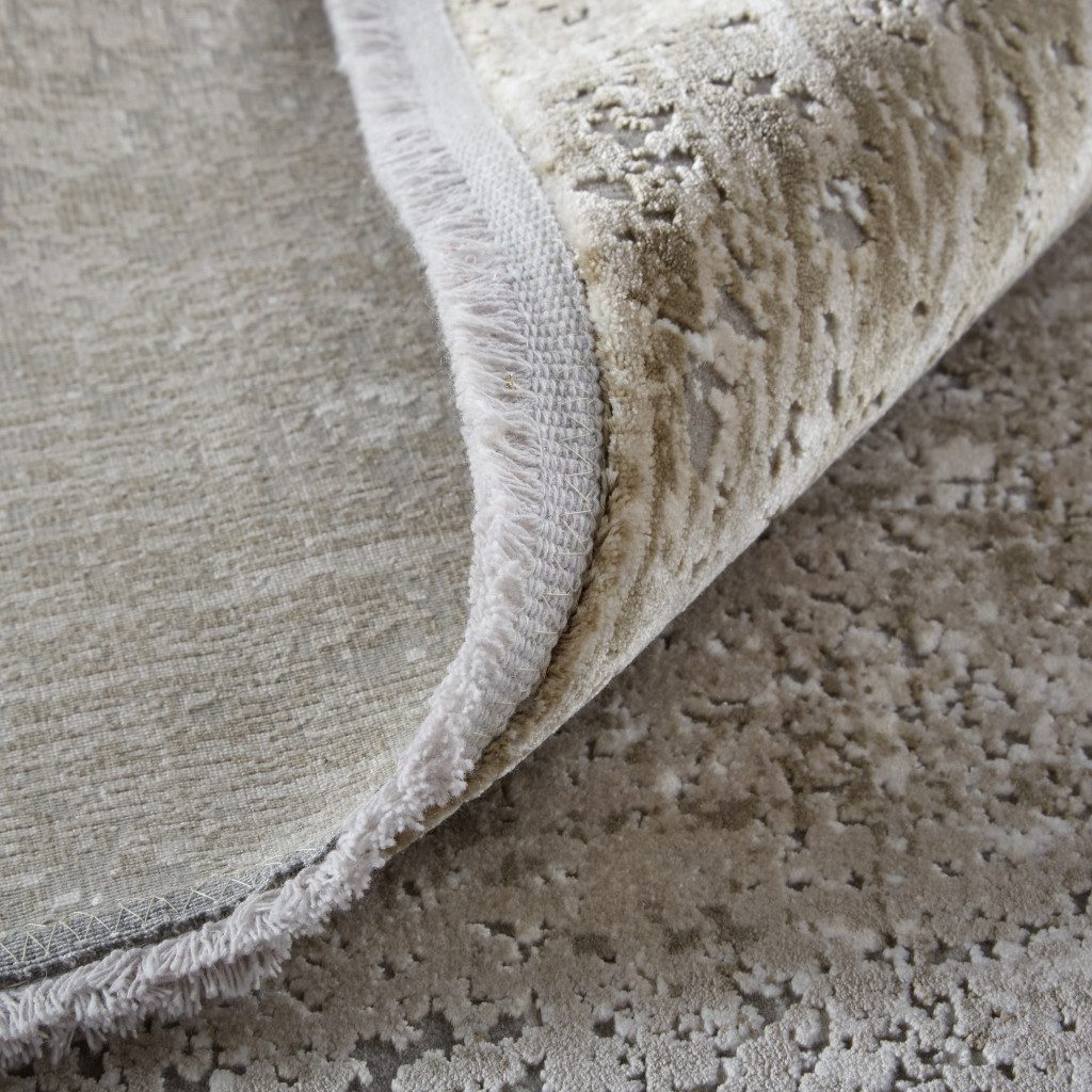 8′ X 11′ Distressed Abstract Area Rug With Fringe