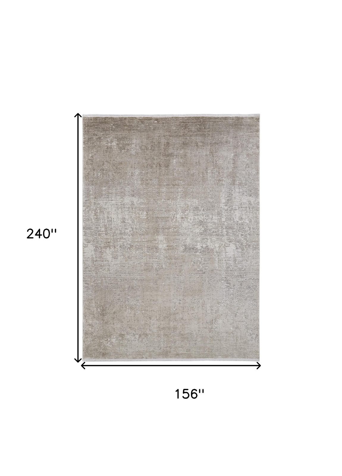 13′ X 20′ Tan and Ivory Abstract Distressed Area Rug