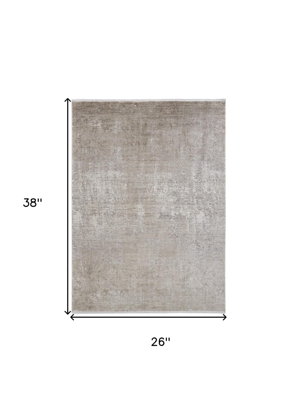 2′ X 3′ Tan and Ivory Abstract Distressed Area Rug