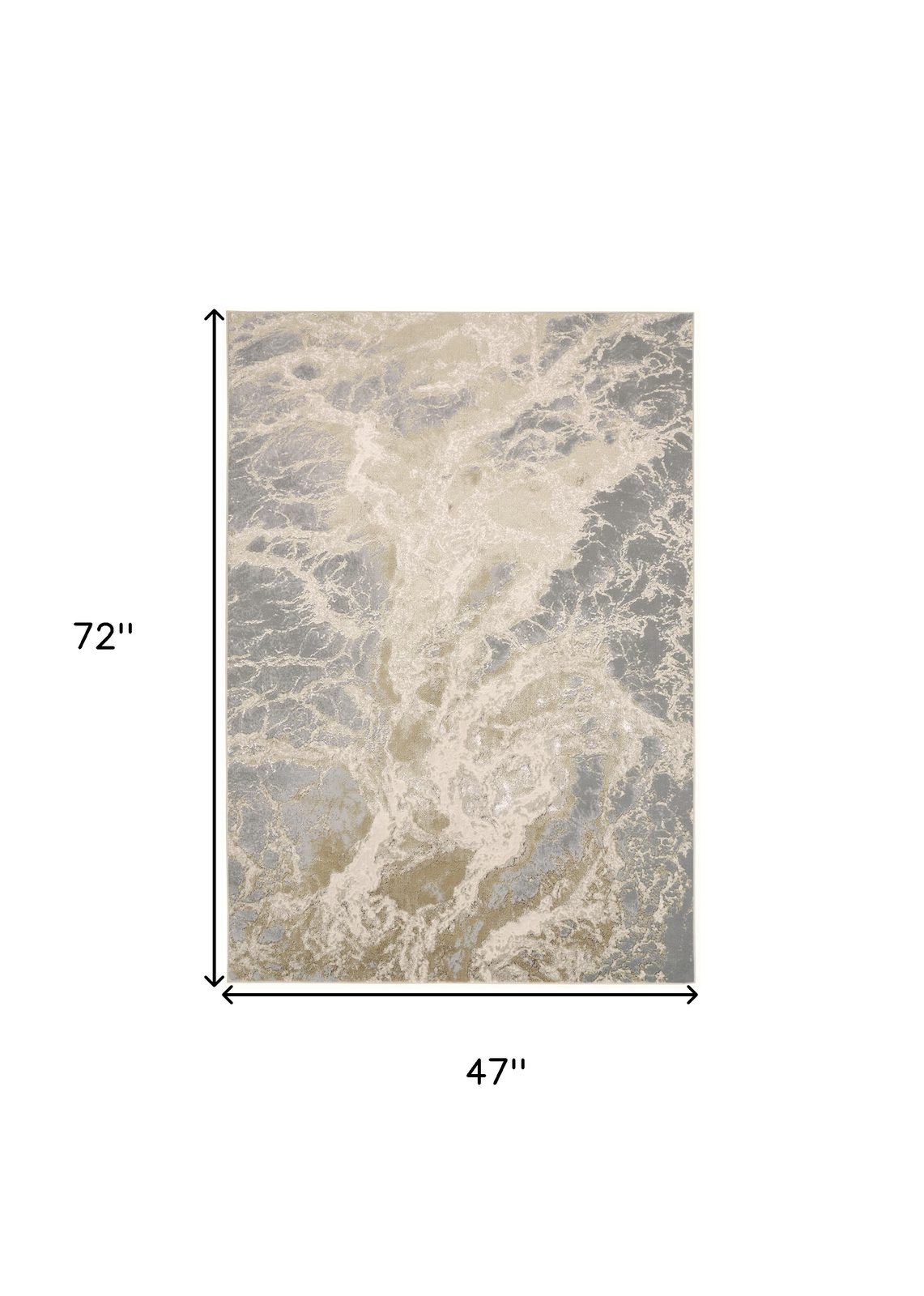 4′ X 6′ Ivory Tan and Gray Abstract Area Rug