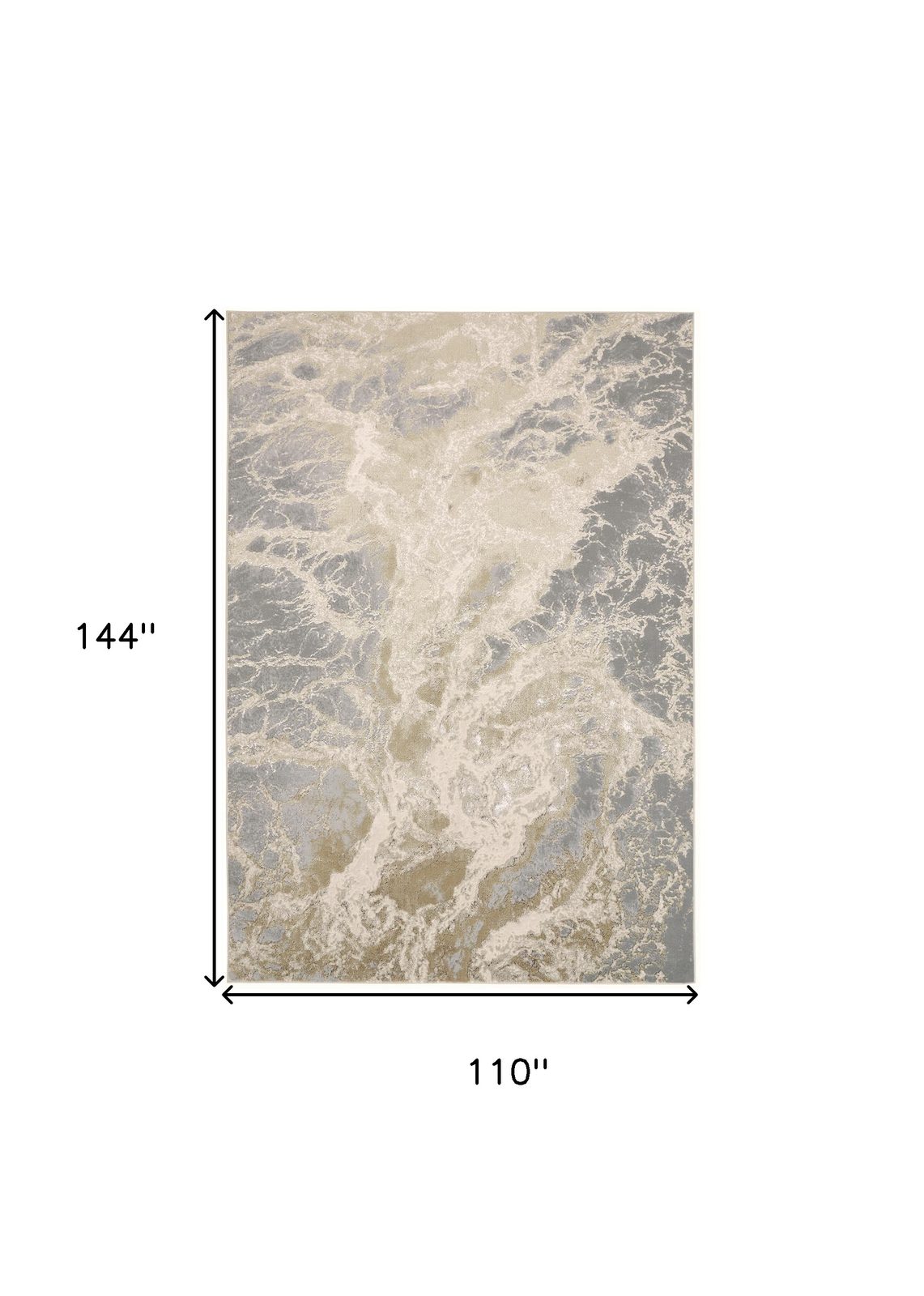 9′ X 12′ Ivory Tan and Gray Abstract Area Rug