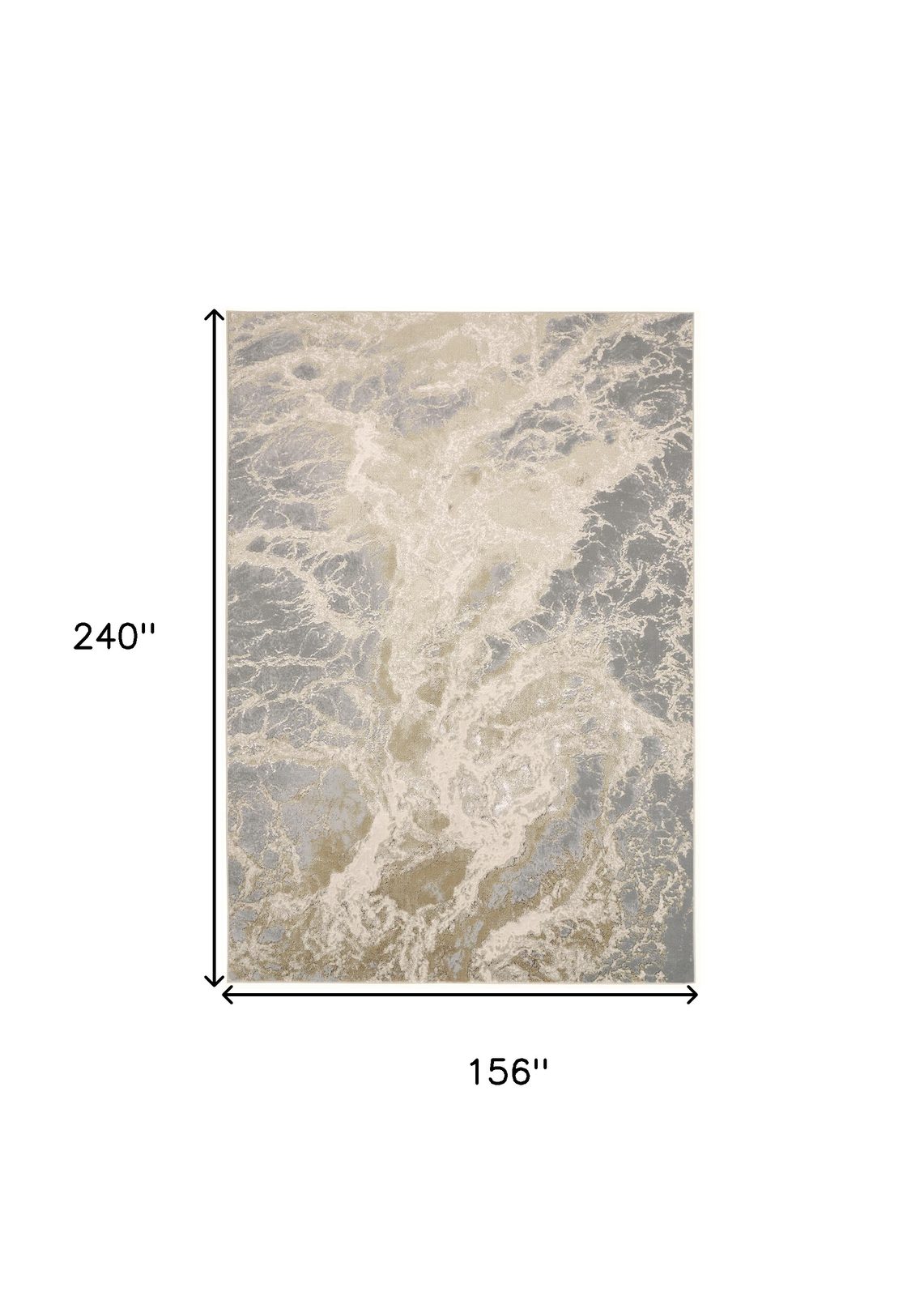 13′ X 20′ Gray and Ivory Abstract Area Rug