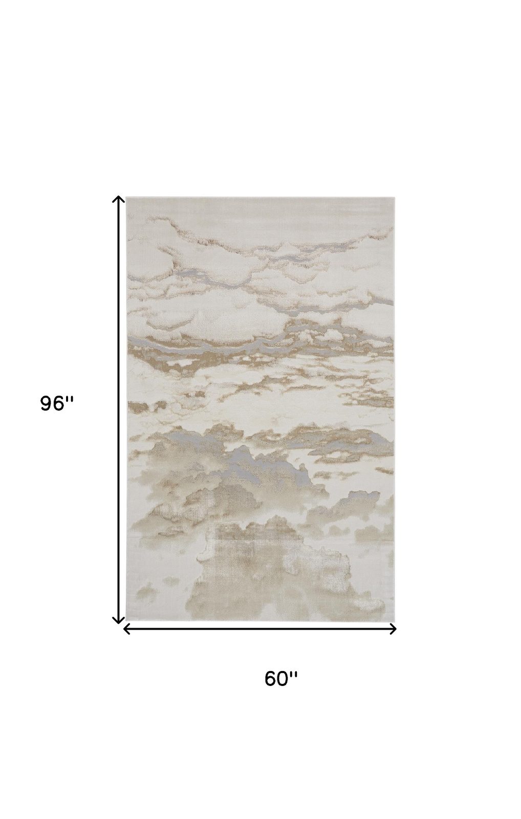 5′ X 8′ Brown And Ivory Abstract Area Rug