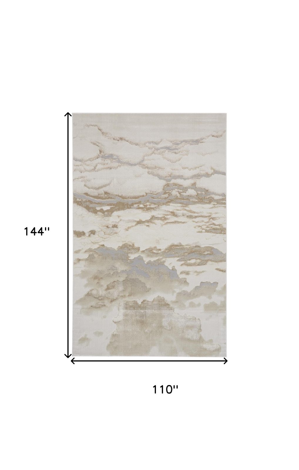 9′ X 12′ Brown And Ivory Abstract Area Rug