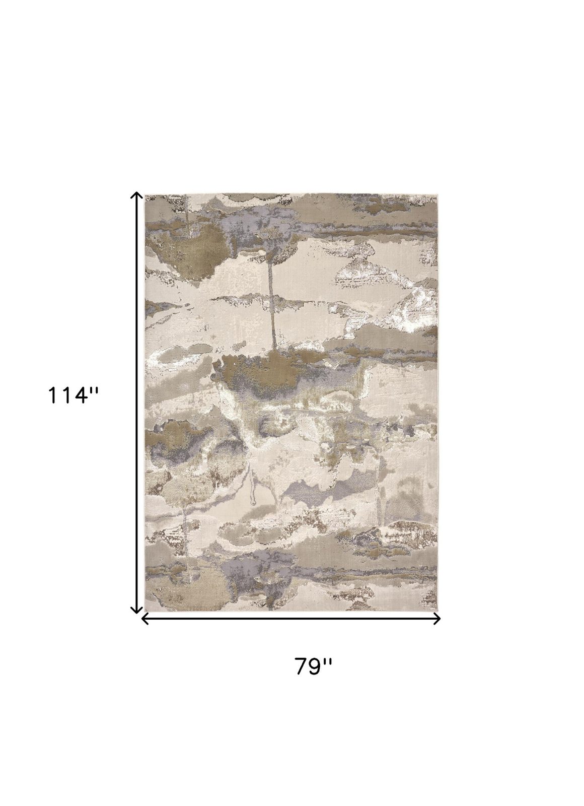 7′ X 10′ Ivory Brown And Gray Abstract Area Rug
