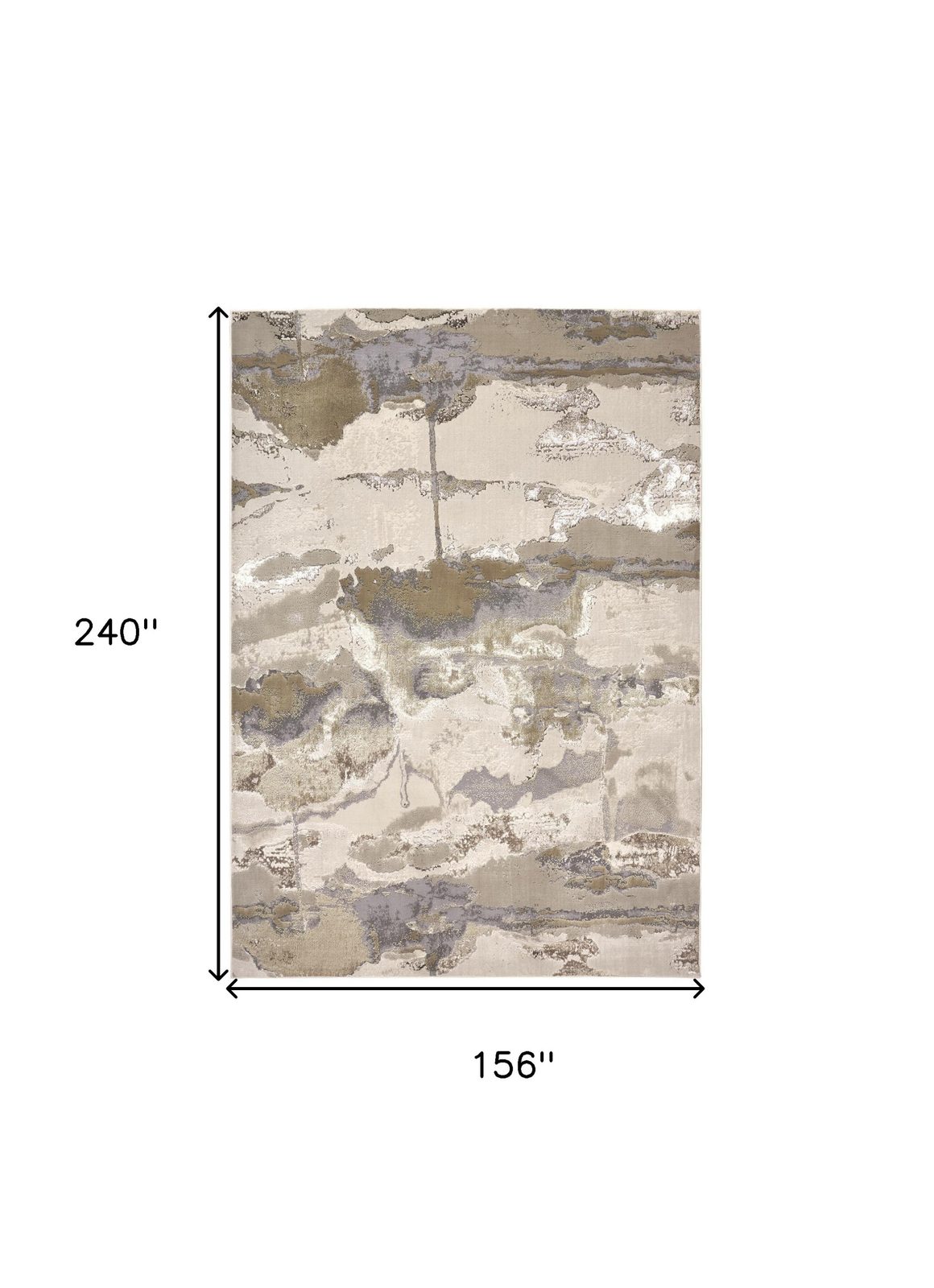 13′ X 20′ Ivory Brown And Gray Abstract Area Rug