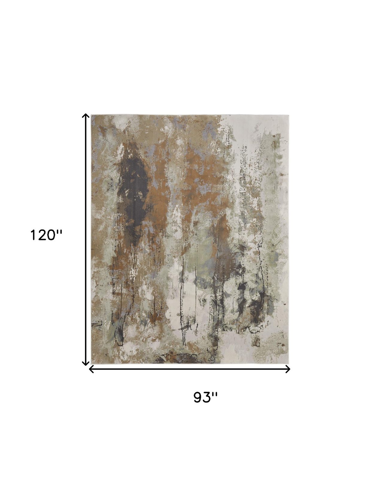 8′ X 10′ Beige Bronze And Black Abstract Area Rug