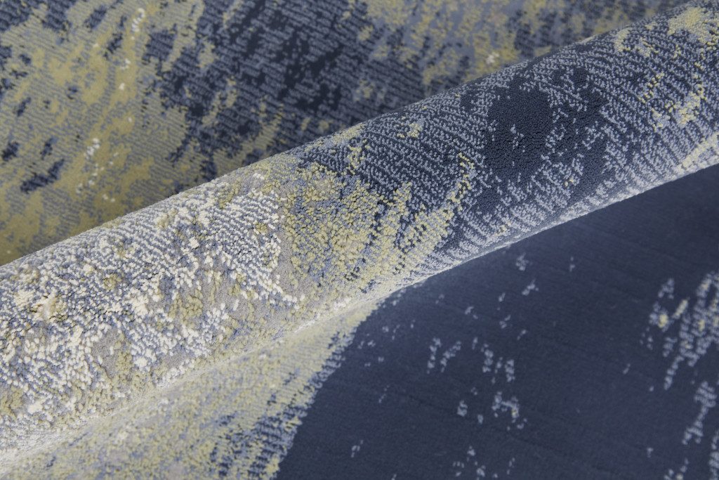 9′ X 12′ Blue Green Ivory Abstract Distressed Area Rug