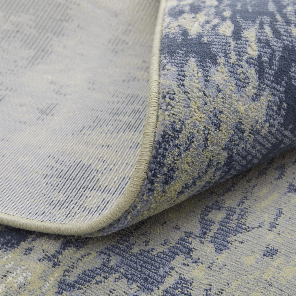 12′ X 15′ Blue Green Ivory Abstract Distressed Area Rug