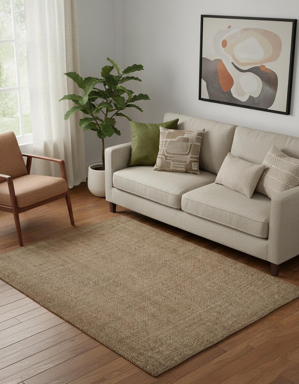 5′ X 8′ Brown Hand Woven Area Rug