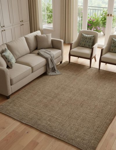 8′ X 10′ Brown Hand Woven Area Rug