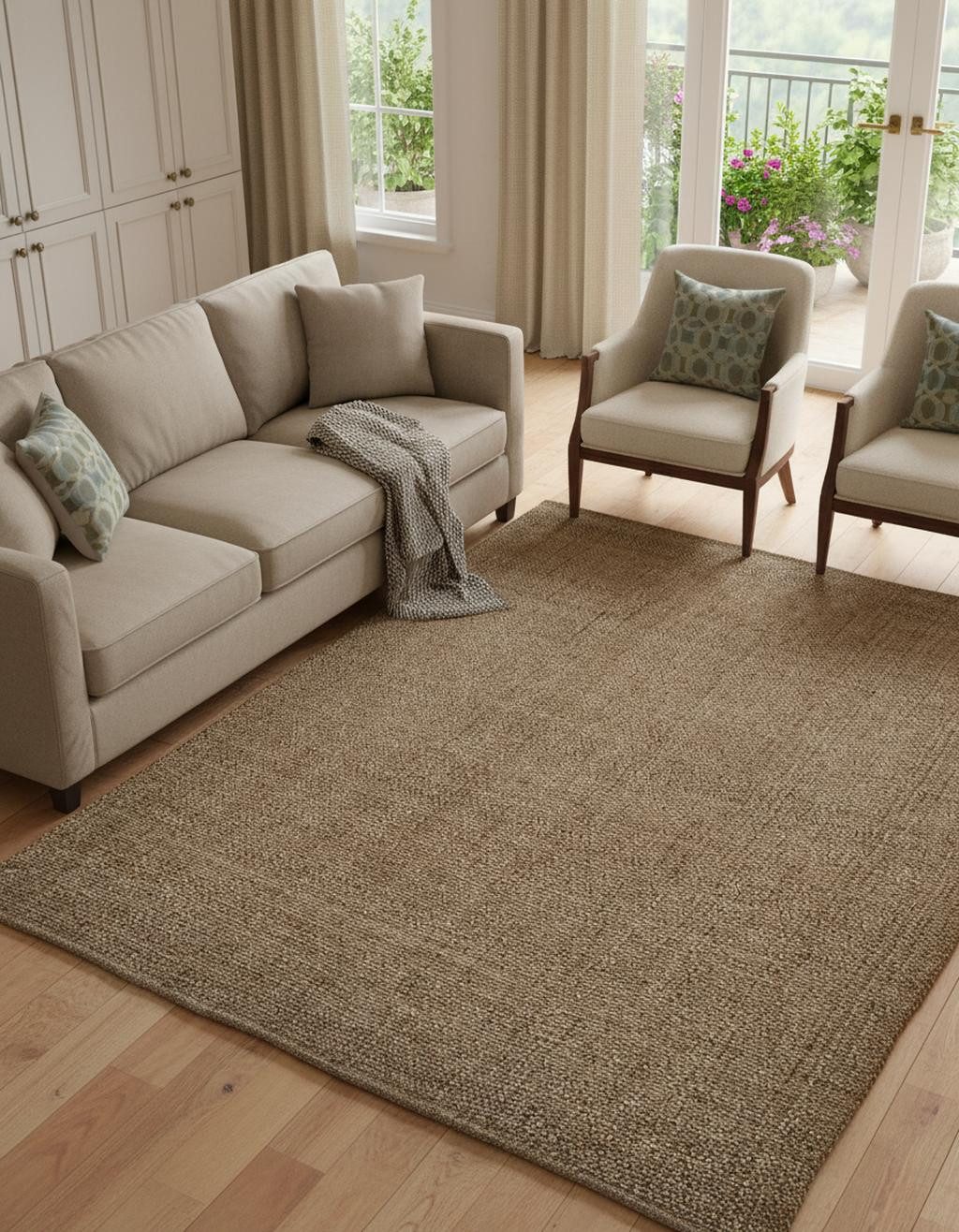 8′ X 10′ Brown Hand Woven Area Rug