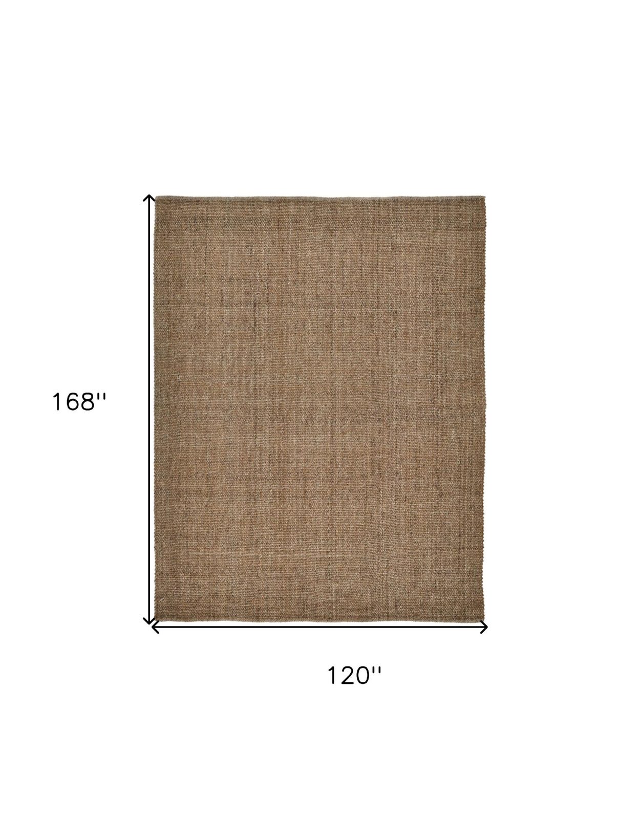 10′ X 14′ Brown Hand Woven Area Rug