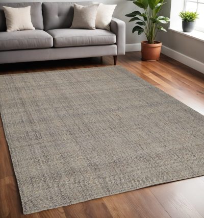 5′ X 8′ Gray Ivory and Tan Area Rug