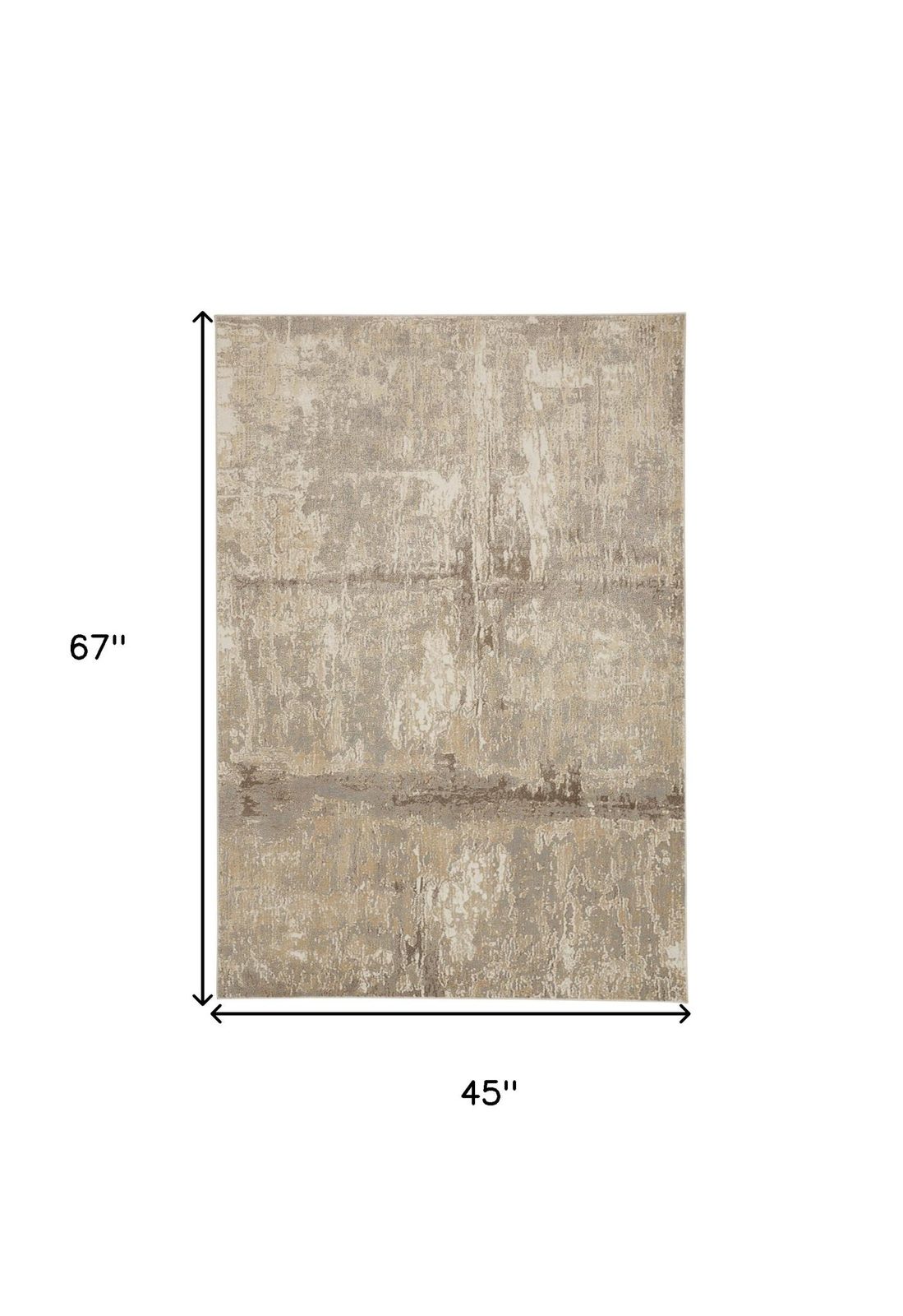4′ X 6′ Tan Ivory And Brown Abstract Area Rug