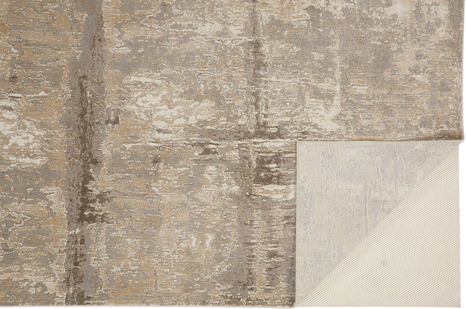 8′ X 10′ Tan Ivory And Brown Abstract Area Rug