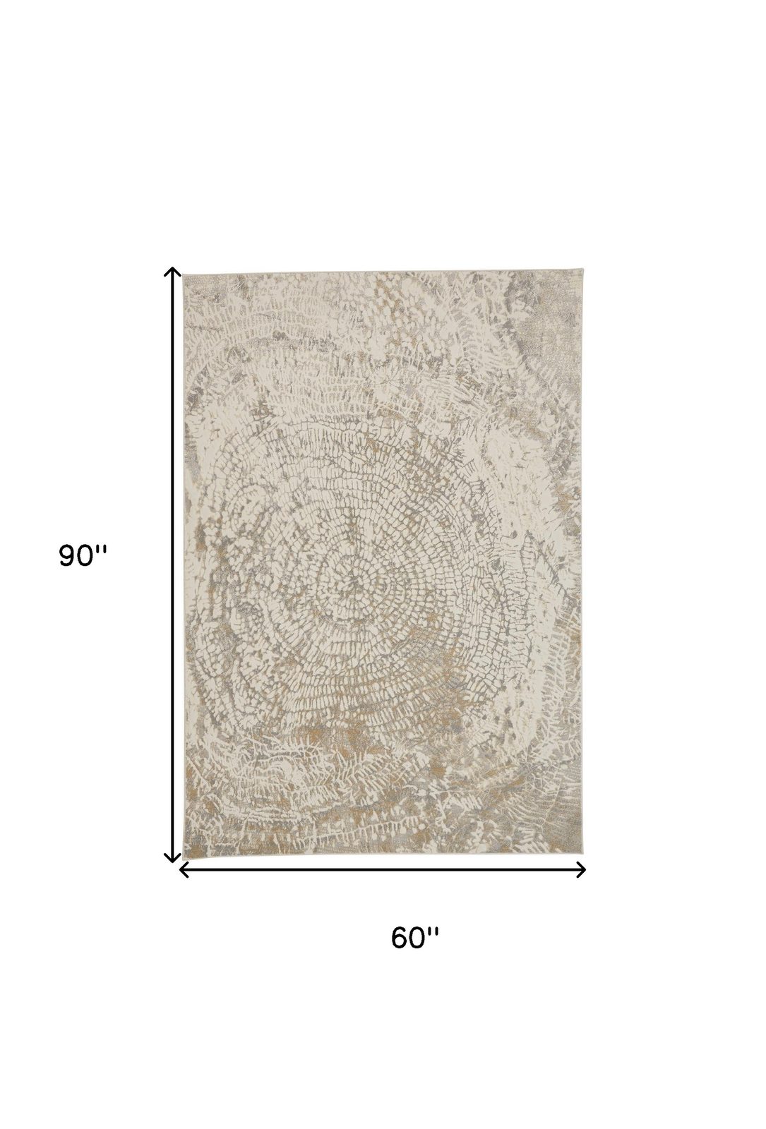 5′ X 8′ Gray Ivory And Tan Abstract Area Rug