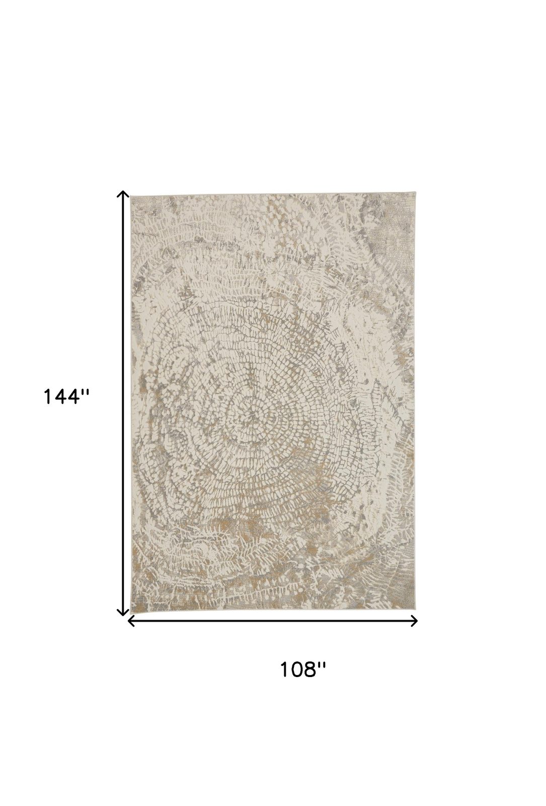 9′ X 12′ Gray Ivory And Tan Abstract Area Rug
