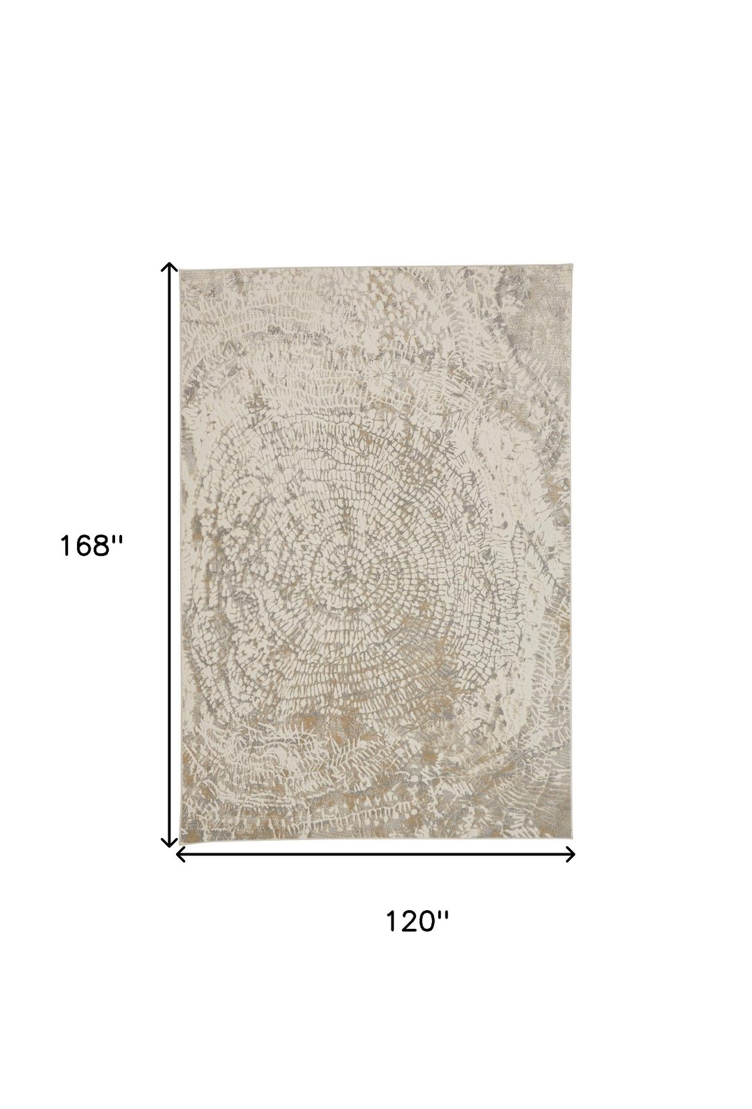 10′ X 14′ Gray Ivory And Tan Abstract Area Rug
