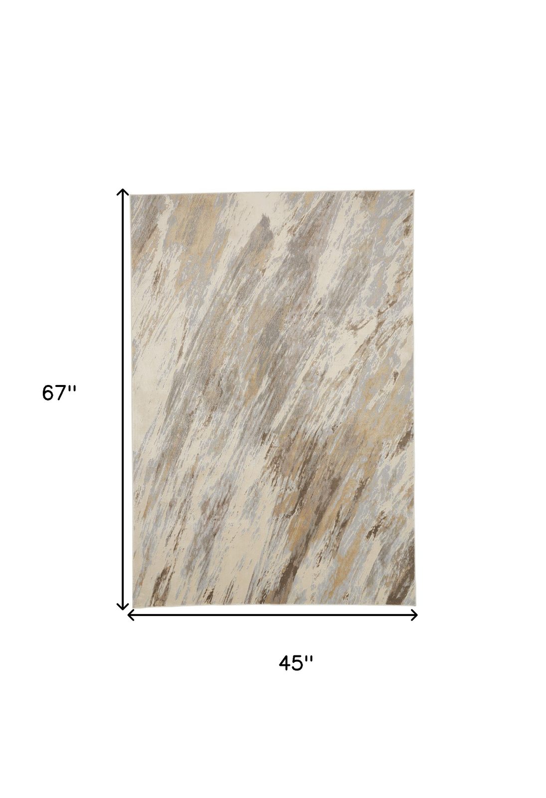 4′ X 6′ Brown and Ivory Abstract Area Rug III
