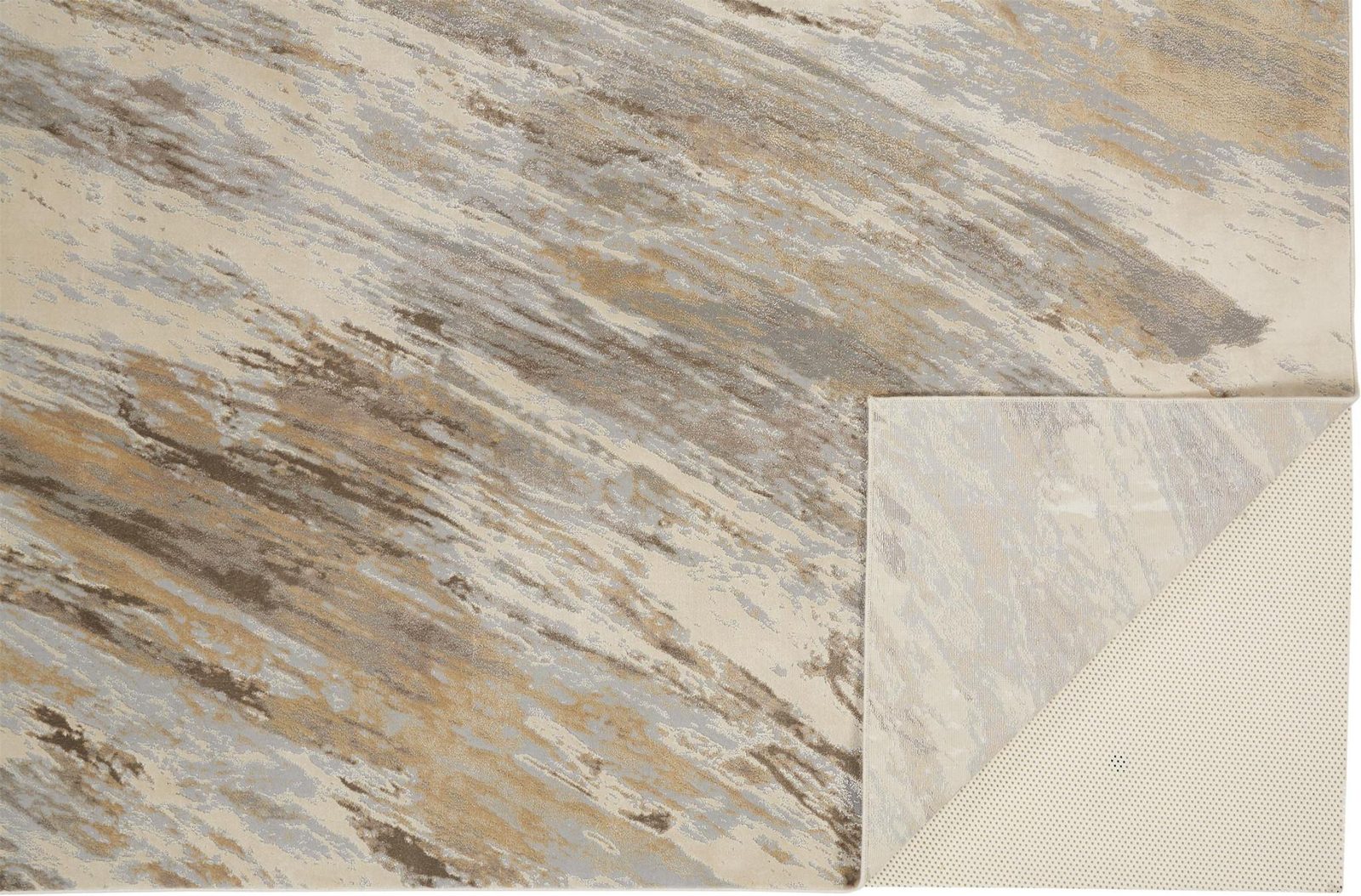 8′ X 10′ Ivory Tan And Brown Abstract Area Rug