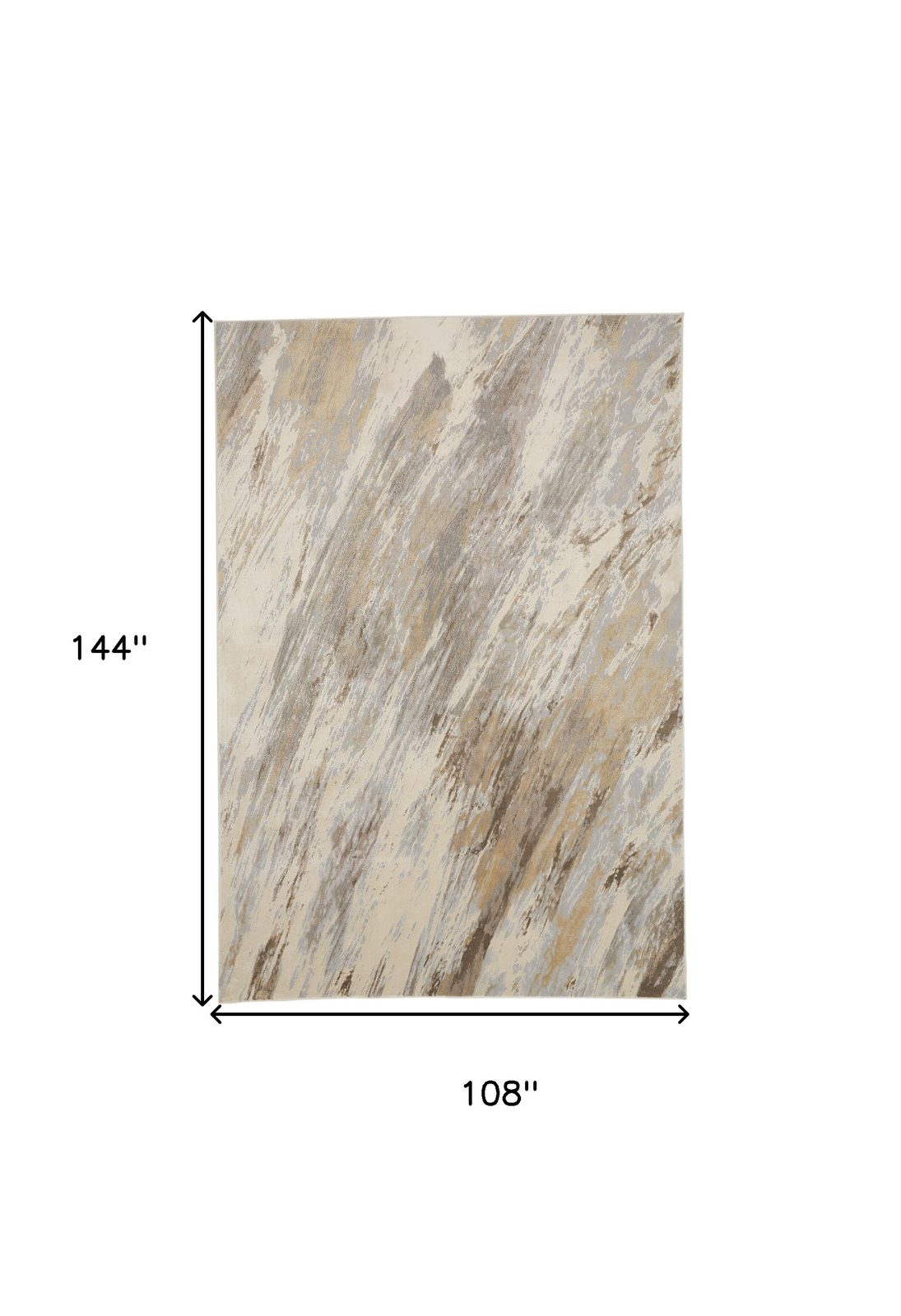 9′ X 12′ Ivory Tan And Brown Abstract Area Rug