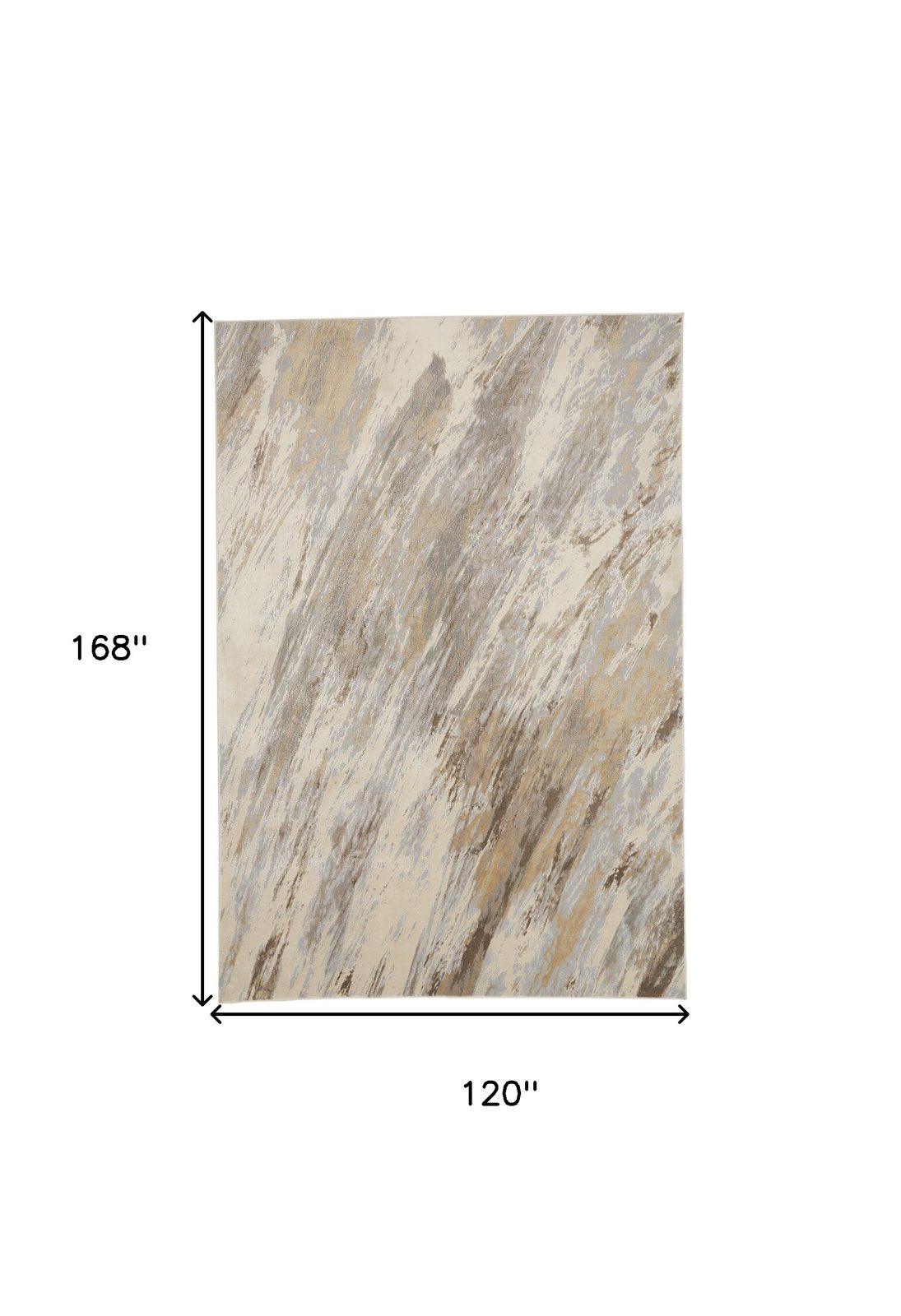 10′ X 14′ Ivory Tan And Brown Abstract Area Rug