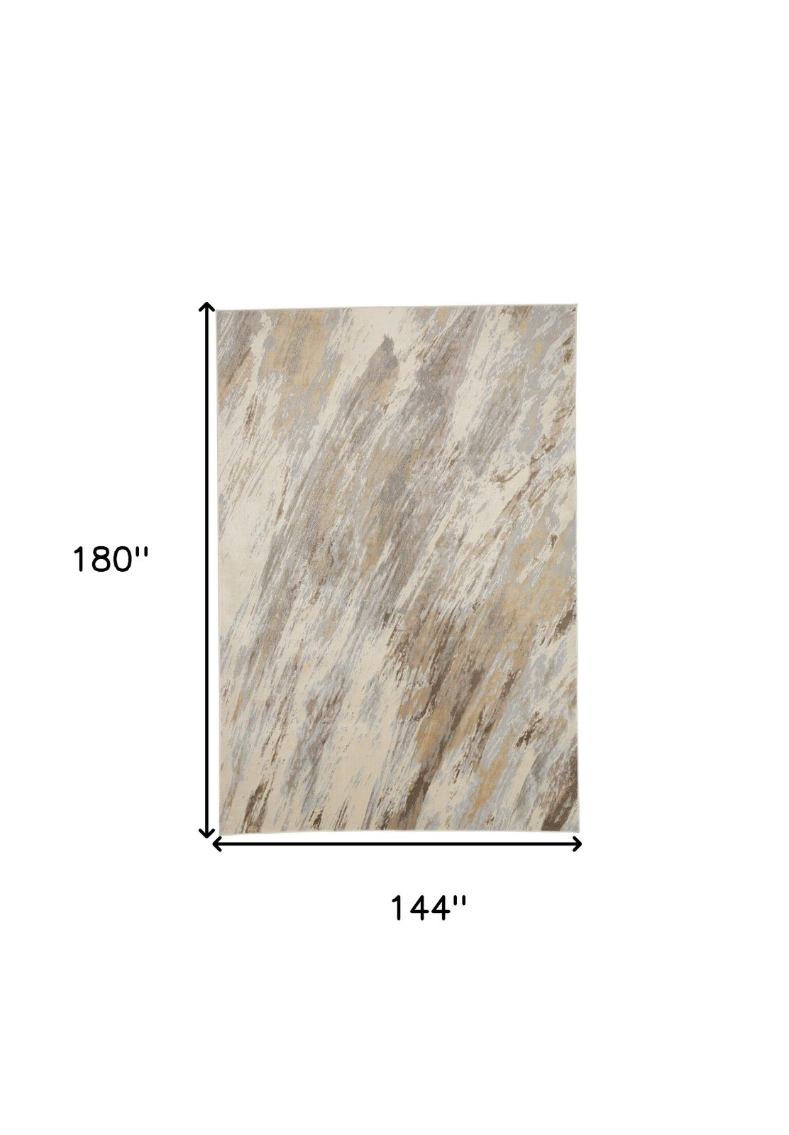 12′ X 15′ Ivory Tan And Brown Abstract Area Rug