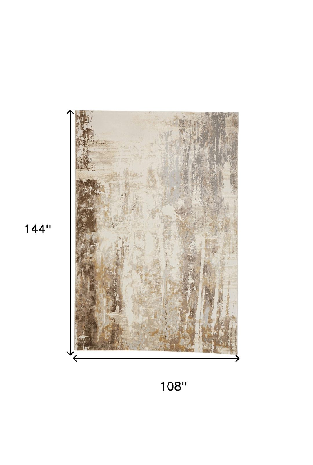 9′ X 12′ Tan Ivory And Gray Abstract Area Rug