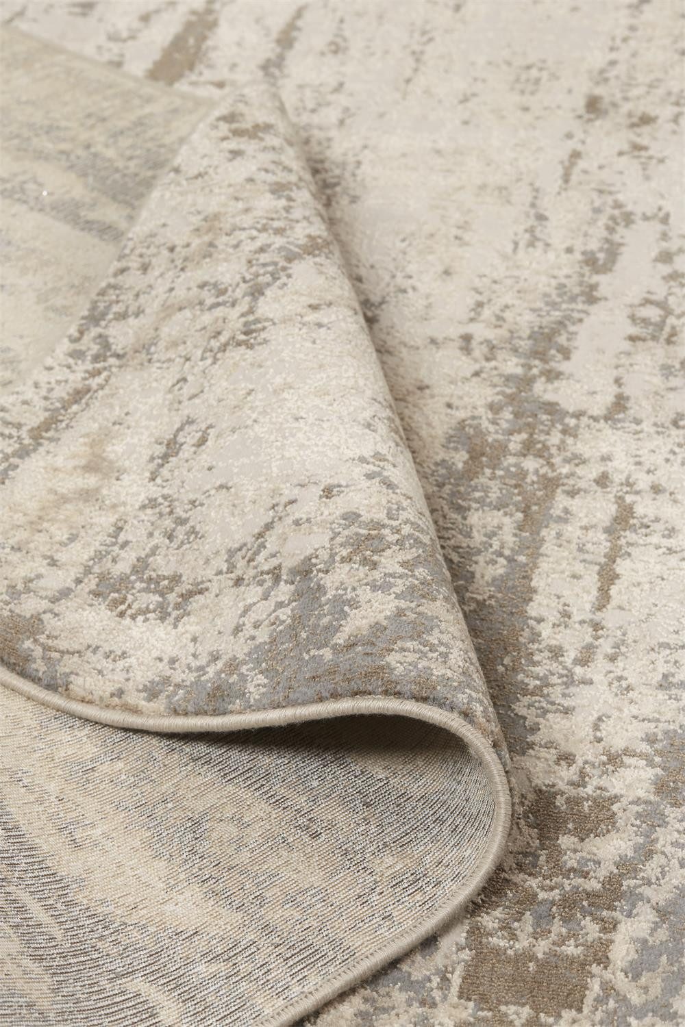 4′ X 6′ Brown and Ivory Abstract Area Rug II