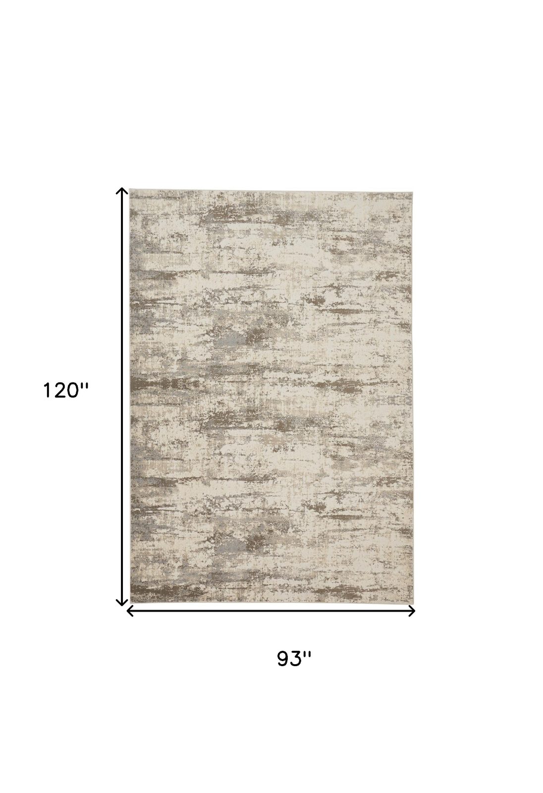 8′ X 10′ Ivory and Brown Abstract Area Rug