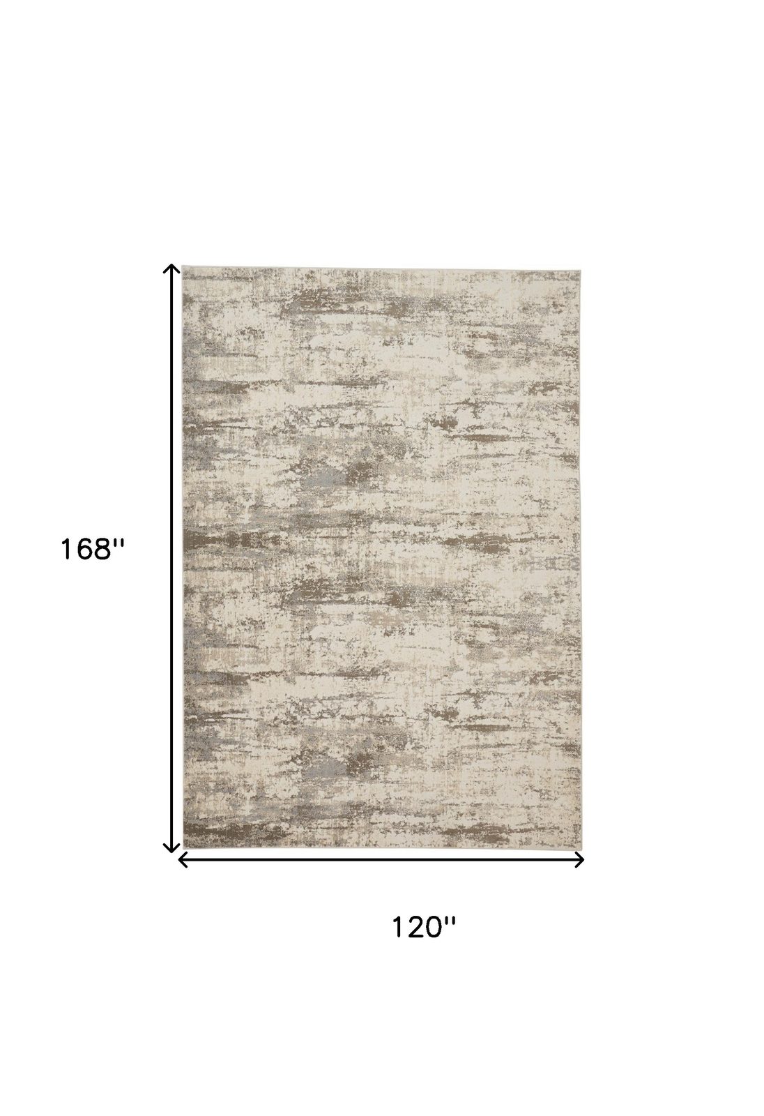 10′ X 14′ Ivory And Brown Abstract Area Rug