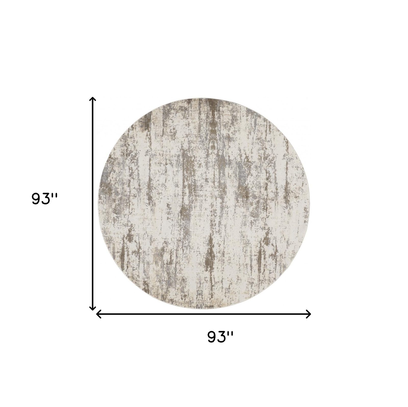 8′ Brown and Ivory Abstract Non Skid Round Rug