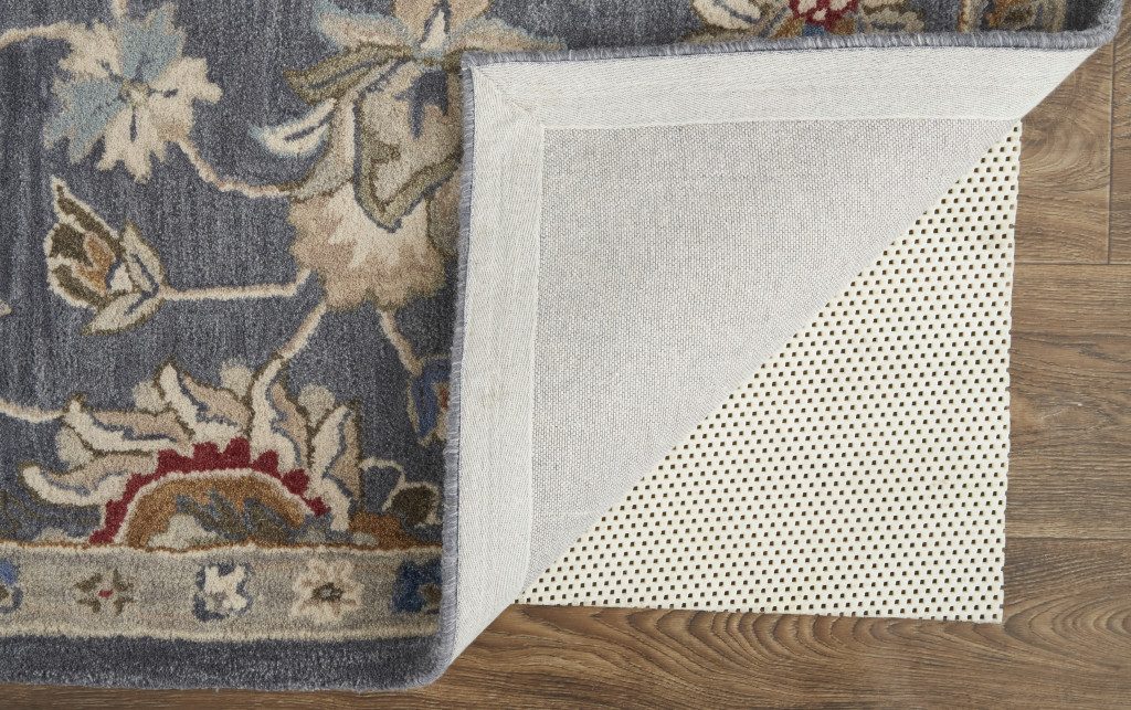 4′ X 6′ Gray, Ivory, Red Floral Wool Area Rug
