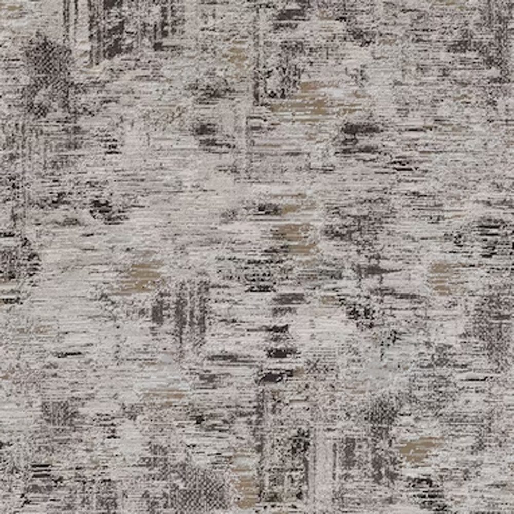 4′ X 6′ Gray Ivory Brown Abstract Distressed Area Rug