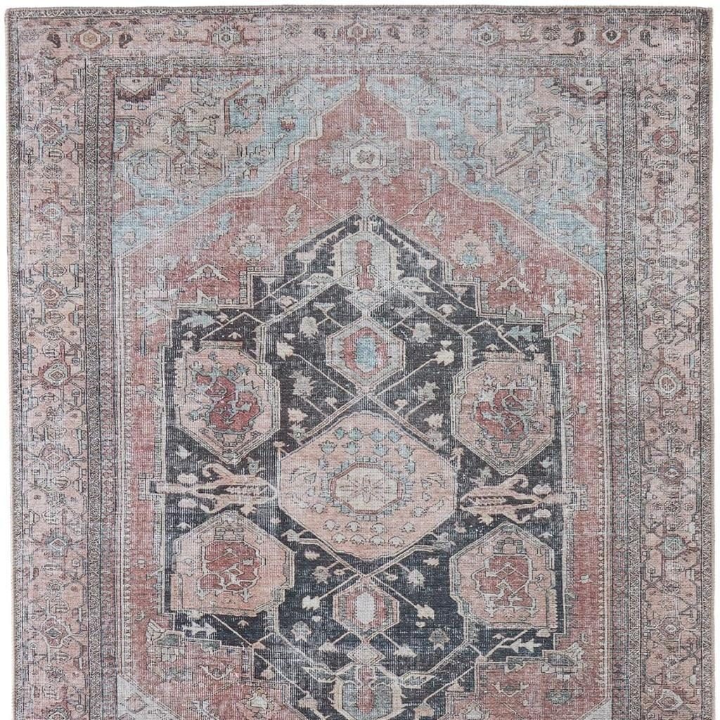 9′ X 12′ Orange Brown and Taupe Abstract Area Rug
