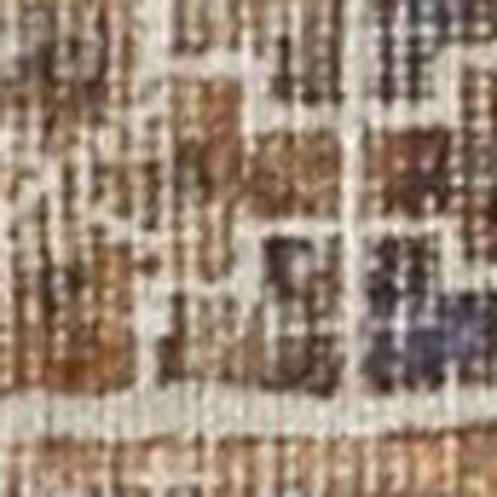 4′ X 6′ Brown Ivory and Orange Medallion Area Rug