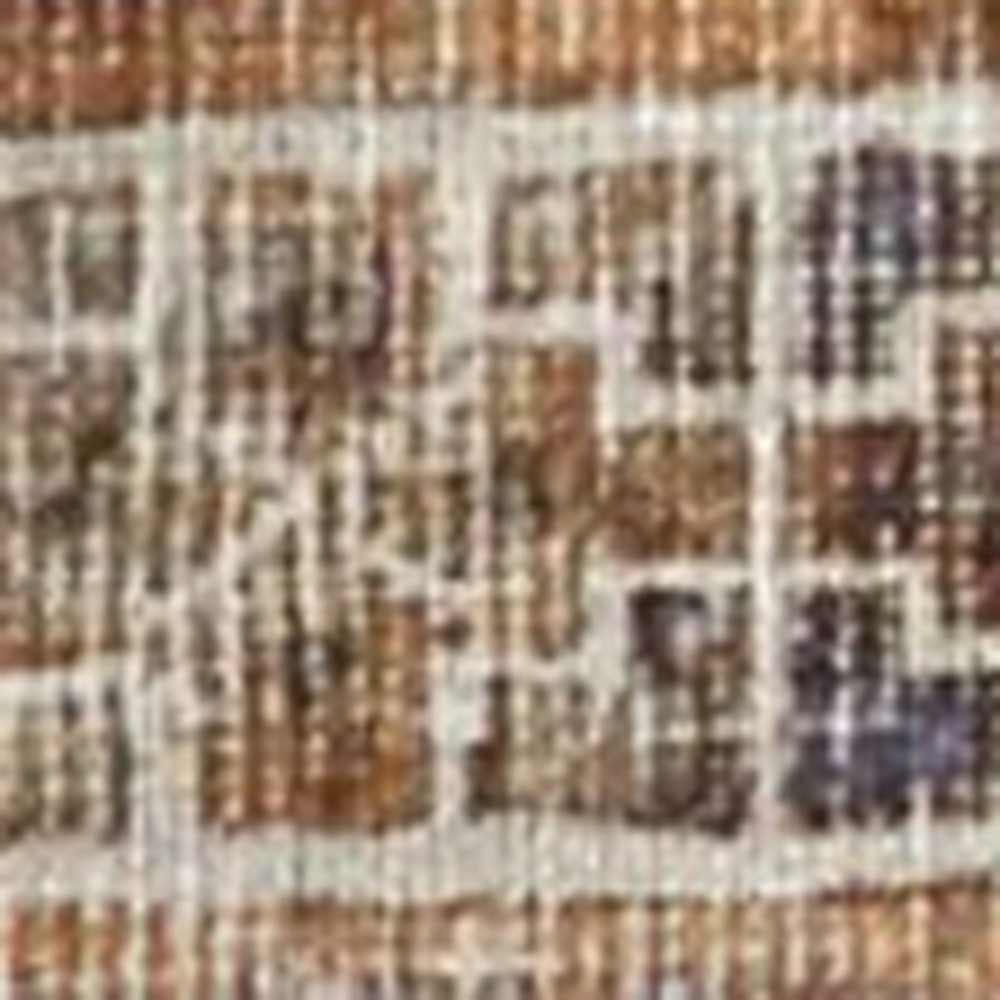 4′ X 6′ Brown Ivory and Orange Medallion Area Rug