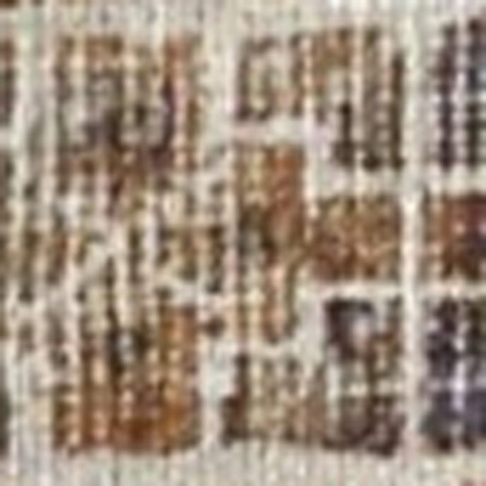 5′ X 8′ Brown Ivory Orange Distressed Medallion Area Rug