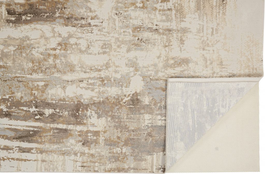 2′ X 3′ Tan Ivory and Gray Abstract Area Rug