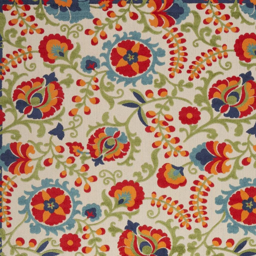 12′ X 15′ Ivory Blue Orange Indoor Outdoor Area Rug