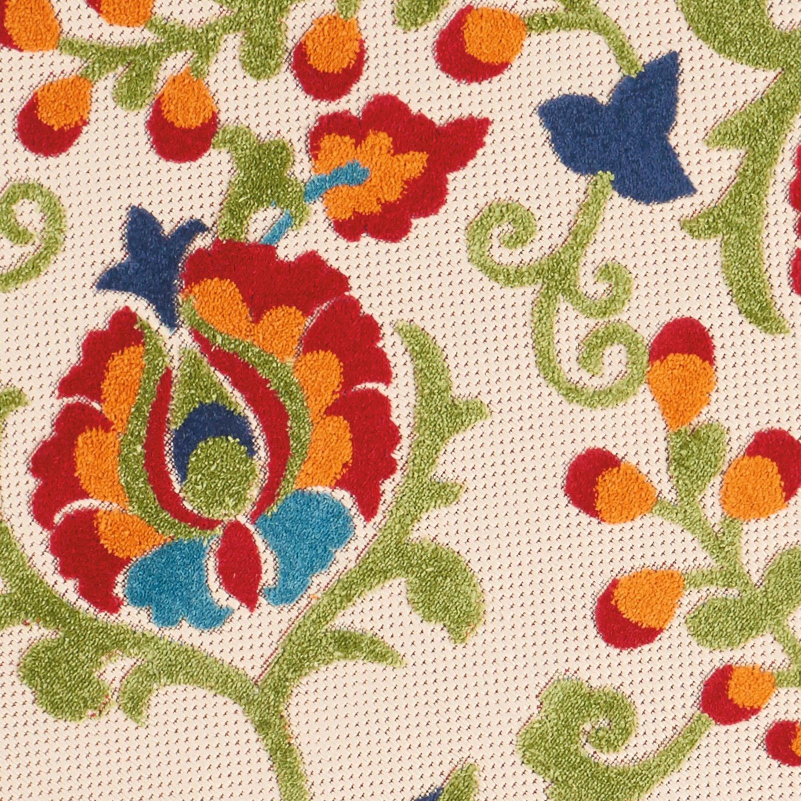 12′ X 15′ Ivory Blue Orange Indoor Outdoor Area Rug
