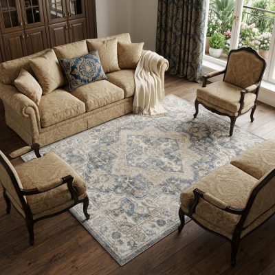 9′ X 12′ Gray Oriental Power Loom Area Rug III