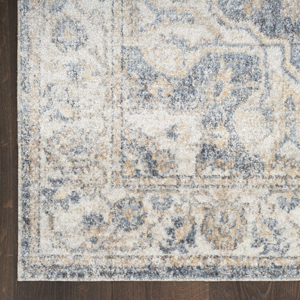 9′ X 12′ Gray Oriental Power Loom Area Rug III