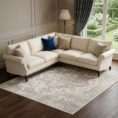9′ X 12′ Gray Oriental Power Loom Area Rug